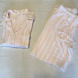 2 Pc. Rachel Ashwell Shabby Chic Pink White Striped PJ Pajama Set - Small